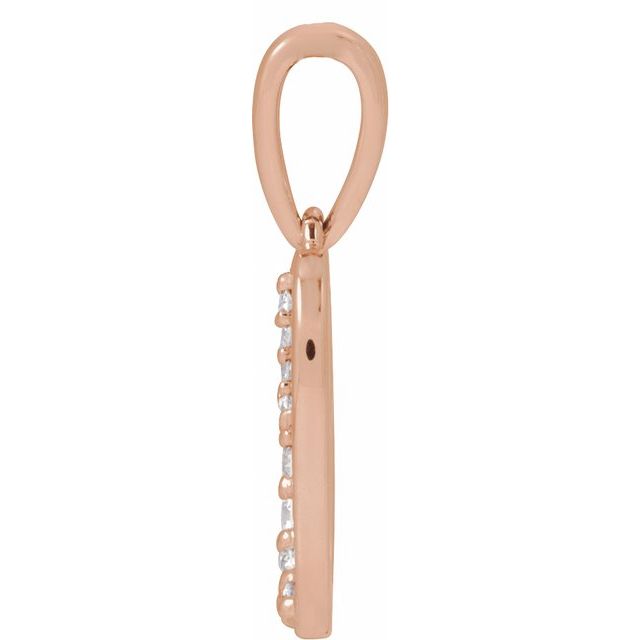 14K Rose 1/10 CTW Natural Diamond Initial O Pendant