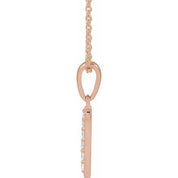 14K Rose 1/10 CTW Natural Diamond Initial N 18" Necklace
