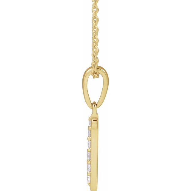 14K Yellow 1/10 CTW Natural Diamond Initial N 18" Necklace