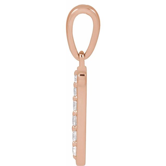 14K Rose 1/10 CTW Natural Diamond Initial N Pendant