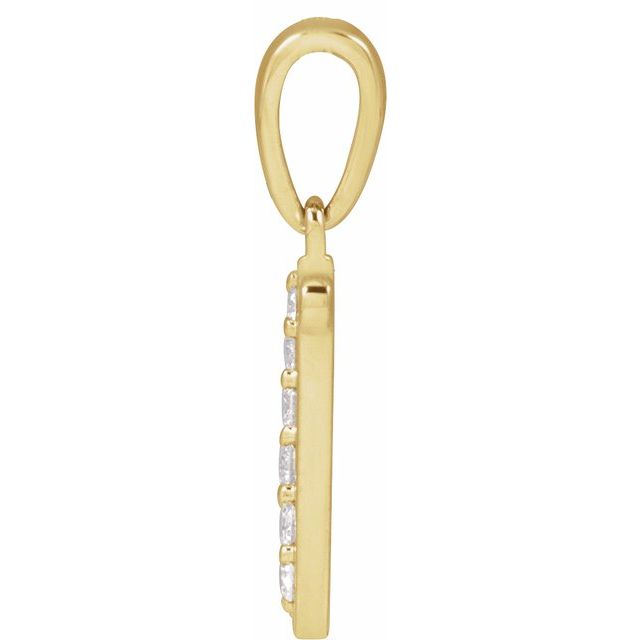 14K Yellow 1/10 CTW Natural Diamond Initial N Pendant