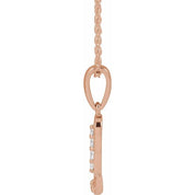 14K Rose 1/10 CTW Natural Diamond Initial L 18" Necklace