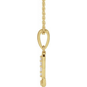 14K Yellow 1/10 CTW Natural Diamond Initial L 18" Necklace