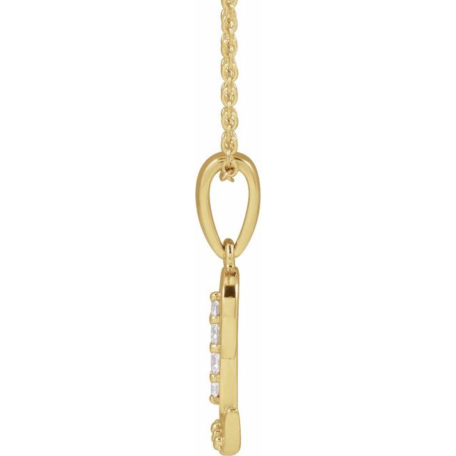 14K Yellow 1/10 CTW Natural Diamond Initial L 18" Necklace