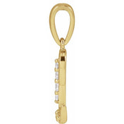 14K Yellow 1/10 CTW Natural Diamond Initial L Pendant