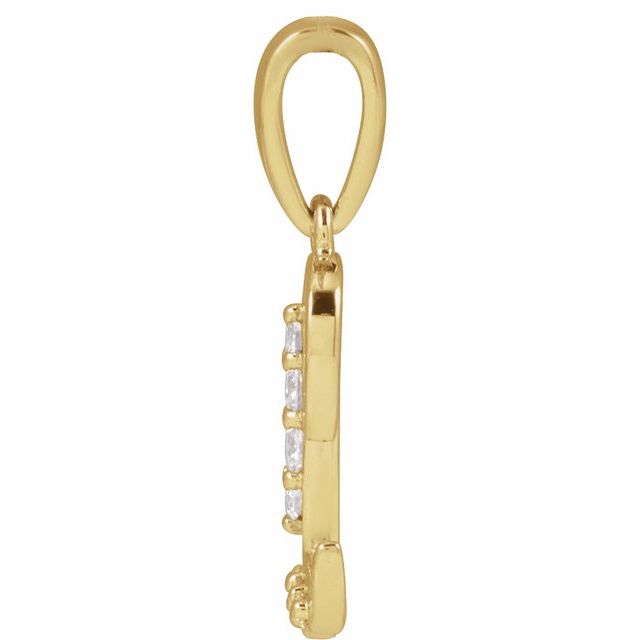 14K Yellow 1/10 CTW Natural Diamond Initial L Pendant