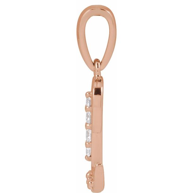 14K Rose 1/10 CTW Natural Diamond Initial L Pendant