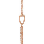 14K Rose 1/10 CTW Natural Diamond Initial E 18" Necklace