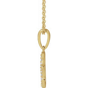 14K Yellow 1/10 CTW Natural Diamond Initial E 18" Necklace