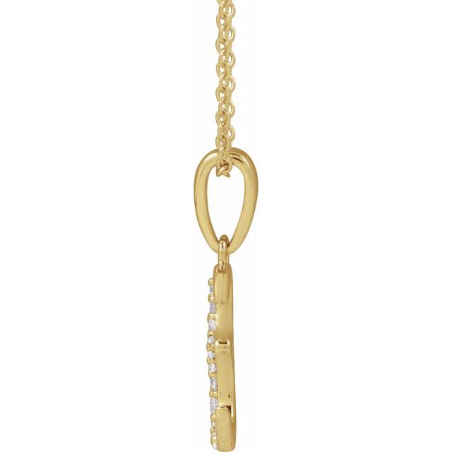 14K Yellow 1/10 CTW Natural Diamond Initial E 18" Necklace
