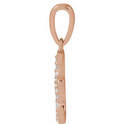 14K Rose 1/10 CTW Natural Diamond Initial E Pendant