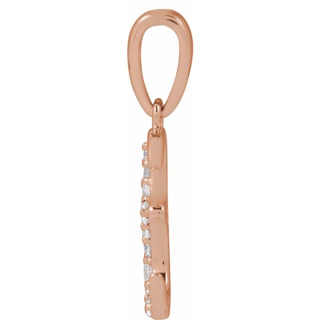 14K Rose 1/10 CTW Natural Diamond Initial E Pendant