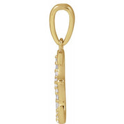 14K Yellow 1/10 CTW Natural Diamond Initial E Pendant