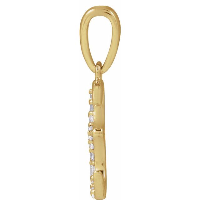 14K Yellow 1/10 CTW Natural Diamond Initial E Pendant