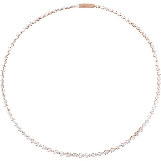 14K Rose 10 CTW Lab-Grown Diamond Line 16" Necklace