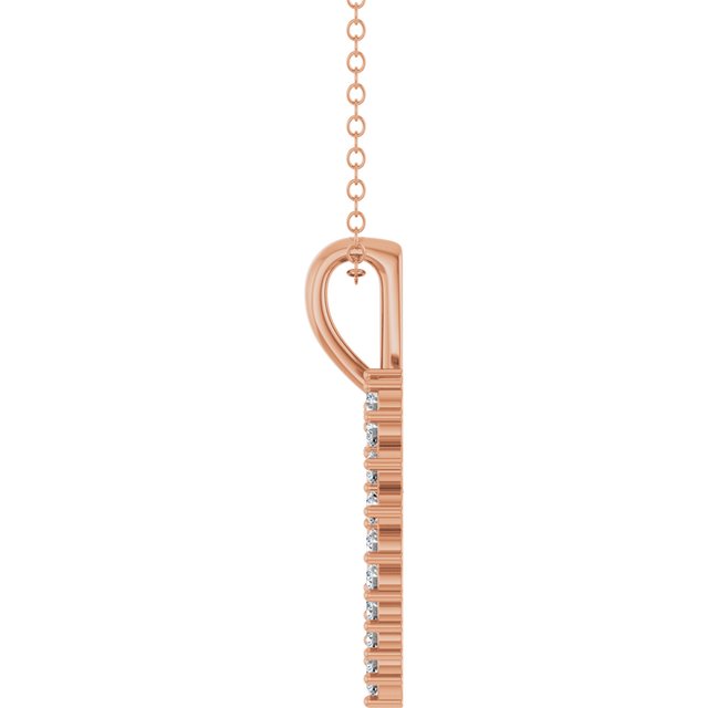 14K Rose 1/3 CTW Natural Diamond Heart 16-18" Necklace
