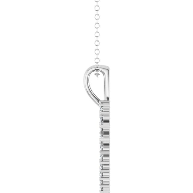 Sterling Silver 1/3 CTW Natural Diamond Heart 16-18" Necklace