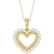 14K Yellow 1/3 CTW Natural Diamond Heart 16-18" Necklace