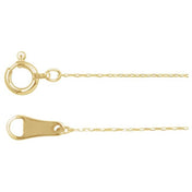 10K Yellow .5 mm Diamond-Cut Cable Chain Necklace