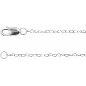 14K White .8 mm Heart 18" Chain