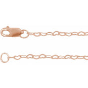 14K Rose 1.9 mm Heart 24" Chain