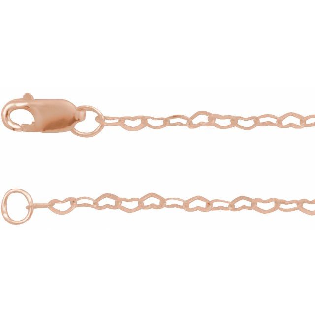 14K Rose 1.9 mm Heart 24" Chain