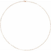 14K Rose 1.9 mm Heart 18" Chain