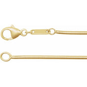 14K Yellow 1.2 mm Boa Snake 16" Chain