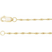 14K Yellow 1.5 mm Keyhole 24" Chain