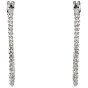 Platinum 1/2 CTW Natural Diamond Inside-Outside Hoop Earrings