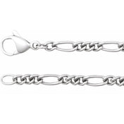 Titanium 3.6 mm Curbed Figaro 20" Chain