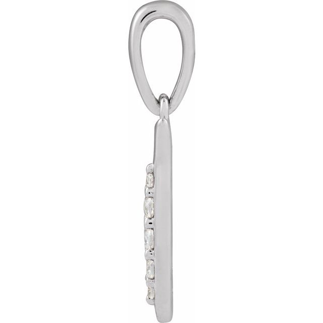 14K White .08 CTW Natural Diamond Initial I 18" Necklace