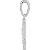 14K White 1/8 CTW Natural Diamond Initial Y 18" Necklace