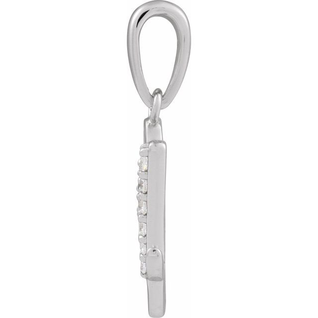 14K White 1/8 CTW Natural Diamond Initial Y 18" Necklace