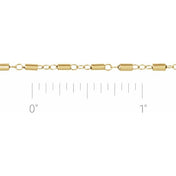 14K Yellow 1.7 mm Satellite Bar Cable Chain by the Inch
