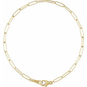 18K Yellow 2.4 mm Paperclip-Style 7" Chain