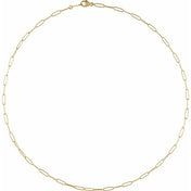 18K Yellow 2.4 mm Paperclip-Style 24" Chain
