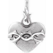 Platinum Sacred Heart Pendant