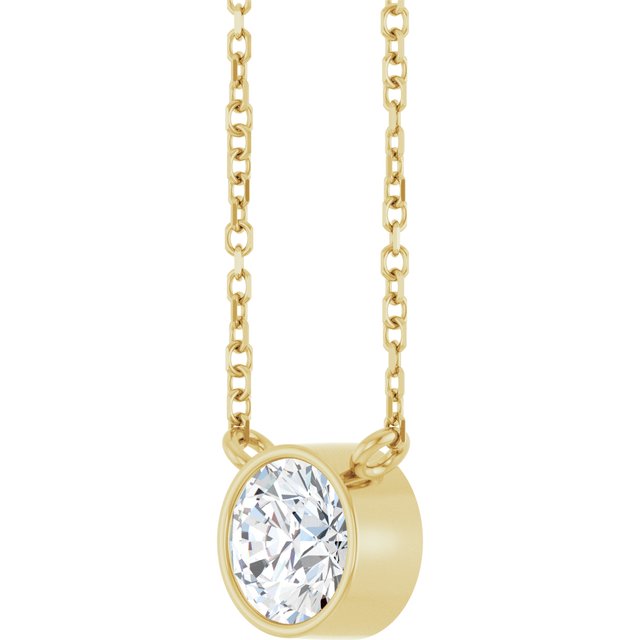 14K Yellow 3/4 CT Lab-Grown Diamond 16-18" Necklace