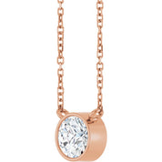 14K Rose 3/4 CT Lab-Grown Diamond 16-18" Necklace