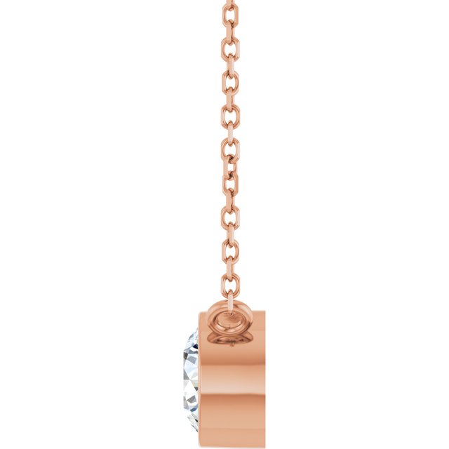 14K Rose 3/4 CT Lab-Grown Diamond 16-18" Necklace