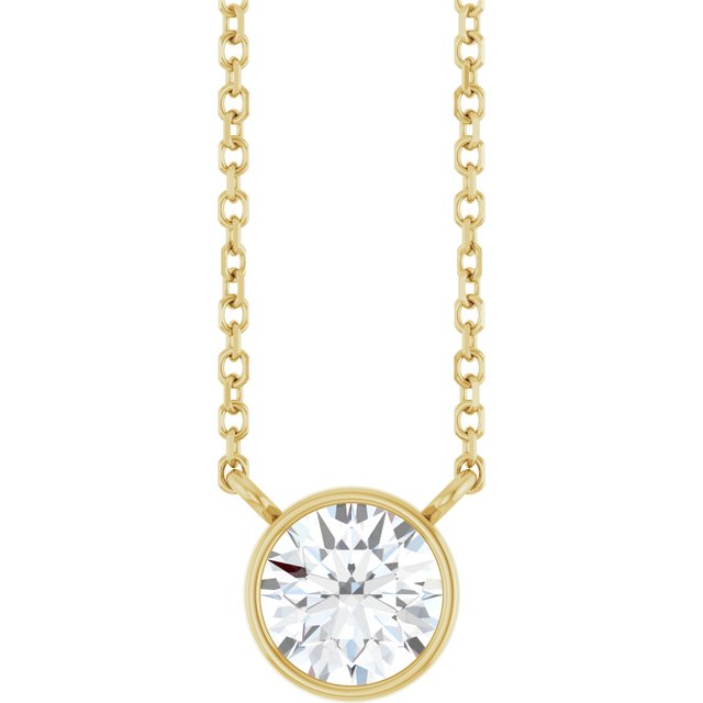 14K Yellow 3/4 CT Lab-Grown Diamond 16-18" Necklace