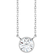 Sterling Silver 3/4 CT Lab-Grown Diamond 16-18" Necklace