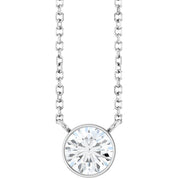 Platinum 5/8 CT Lab-Grown Diamond 16-18" Necklace