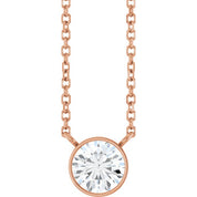 14K Rose 5/8 CT Lab-Grown Diamond 16-18" Necklace