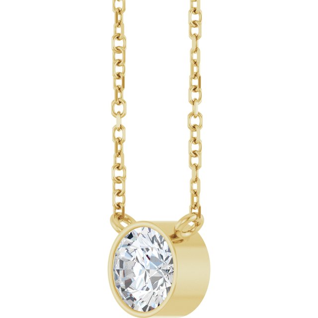 14K Yellow 5/8 CT Lab-Grown Diamond 16-18" Necklace