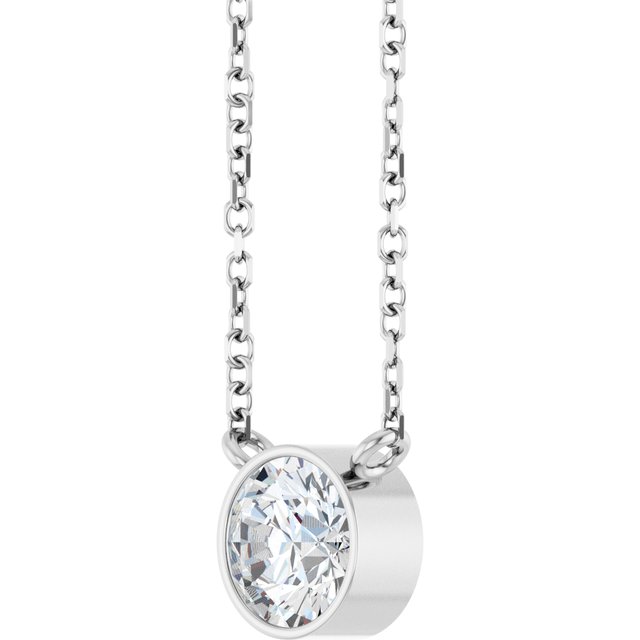 Platinum 5/8 CT Lab-Grown Diamond 16-18" Necklace