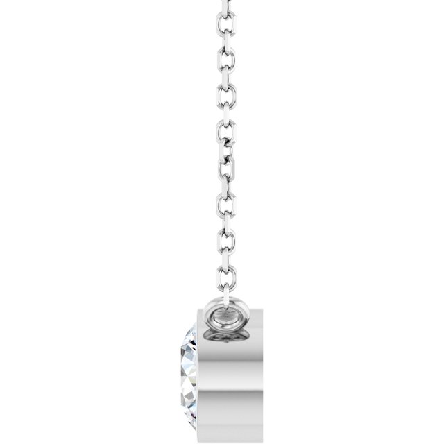 Platinum 5/8 CT Lab-Grown Diamond 16-18" Necklace
