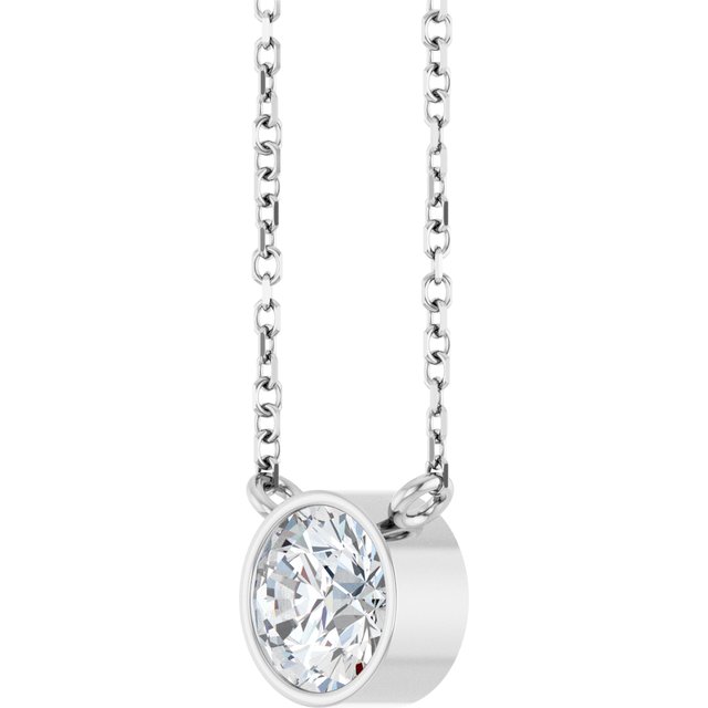 14K White 3/4 CT Lab-Grown Diamond 16-18" Necklace