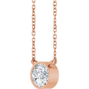 14K Rose 3/4 CT Lab-Grown Diamond 16-18" Necklace